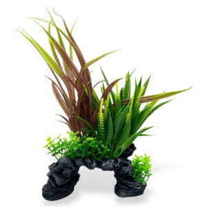 H2o Pro Arch Rock with Plant Aquarium Ornament 3